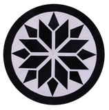 Black & White Round Star Natural Cowhide Hand Stitched Patchwork Rug - 5' 0" X 5' 0" - Golden Nile