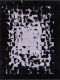 Black & White Natural Cowhide Hand Stitched Patchwork Rug - 6' 0" X 7' 5"
