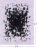Black & White Natural Cowhide Hand Stitched Patchwork Rug - 5' 0" X 6' 7"