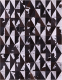 Brown Salt & Pepper Natural Cowhide Hand Stitched Patchwork Rug - 5' 0" X 6' 5"