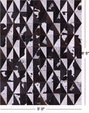 Brown Salt & Pepper Natural Cowhide Hand Stitched Patchwork Rug - 5' 0" X 6' 5"