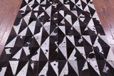 Brown Salt & Pepper Natural Cowhide Hand Stitched Patchwork Rug - 5' 0" X 6' 5"