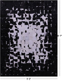 Black & White Natural Cowhide Hand Stitched Patchwork Rug - 5' 0" X 6' 7"
