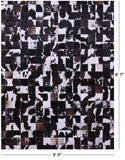 Brown & White Natural Cowhide Hand Stitched Patchwork Rug - 5' 0" X 6' 7"