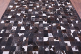 Brown & White Brindle Natural Cowhide Hand Stitched Patchwork Rug - 6' 7" X 8' 3"