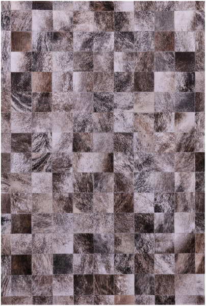 Brown Brindle Natural Cowhide Hand Stitched Patchwork Rug - 3' 4" X 5' 0"