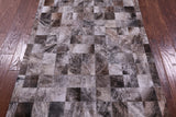 Brown Brindle Natural Cowhide Hand Stitched Patchwork Rug - 3' 4" X 5' 0"