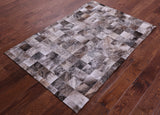 Brown Brindle Natural Cowhide Hand Stitched Patchwork Rug - 3' 4" X 5' 0"