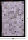 Salt & Pepper Brown & White Natural Cowhide Hand Stitched Patchwork Rug - 3' 4" X 5' 0"