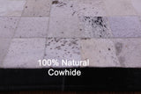 Salt & Pepper Brown & White Natural Cowhide Hand Stitched Patchwork Rug - 3' 4" X 5' 0"