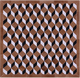 Brown & White Square Black Natural Cowhide Hand Stitched Patchwork Rug - 5' 0" X 5' 0"