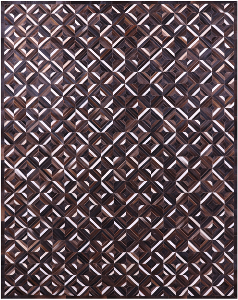 Brown Natural Cowhide Hand Stitched Patchwork Rug - 9' 0" X 12' 0"