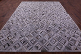 Grey Natural Cowhide Hand Stitched Patchwork Rug - 9' 0" X 12' 0"