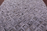 Grey Natural Cowhide Hand Stitched Patchwork Rug - 9' 0" X 12' 0"