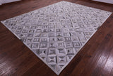 Grey Natural Cowhide Hand Stitched Patchwork Rug - 9' 0" X 12' 0"