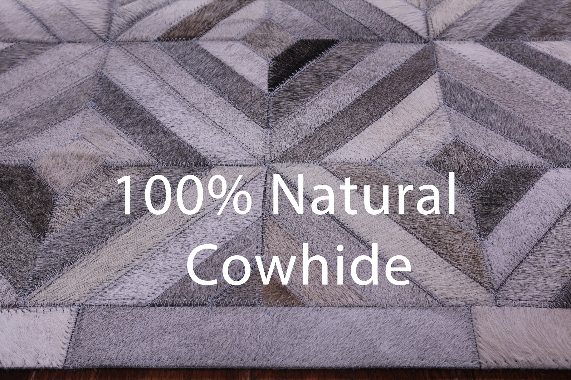 Grey Natural Cowhide Hand Stitched Patchwork Rug - 9' 0" X 12' 0"