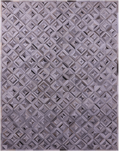 Grey Natural Cowhide Hand Stitched Patchwork Rug - 9' 0" X 12' 0"
