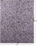 Grey Natural Cowhide Hand Stitched Patchwork Rug - 9' 0" X 12' 0"