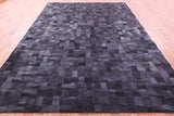 Black Natural Cowhide Hand Stitched Patchwork Rug - 9' 0" X 12' 0"