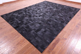 Black Natural Cowhide Hand Stitched Patchwork Rug - 9' 0" X 12' 0"