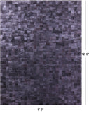 Black Natural Cowhide Hand Stitched Patchwork Rug - 9' 0" X 12' 0"