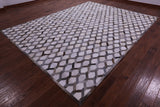 Grey & White Natural Cowhide Hand Stitched Patchwork Rug - 9' 0" X 12' 0"