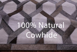 Grey & White Natural Cowhide Hand Stitched Patchwork Rug - 9' 0" X 12' 0"