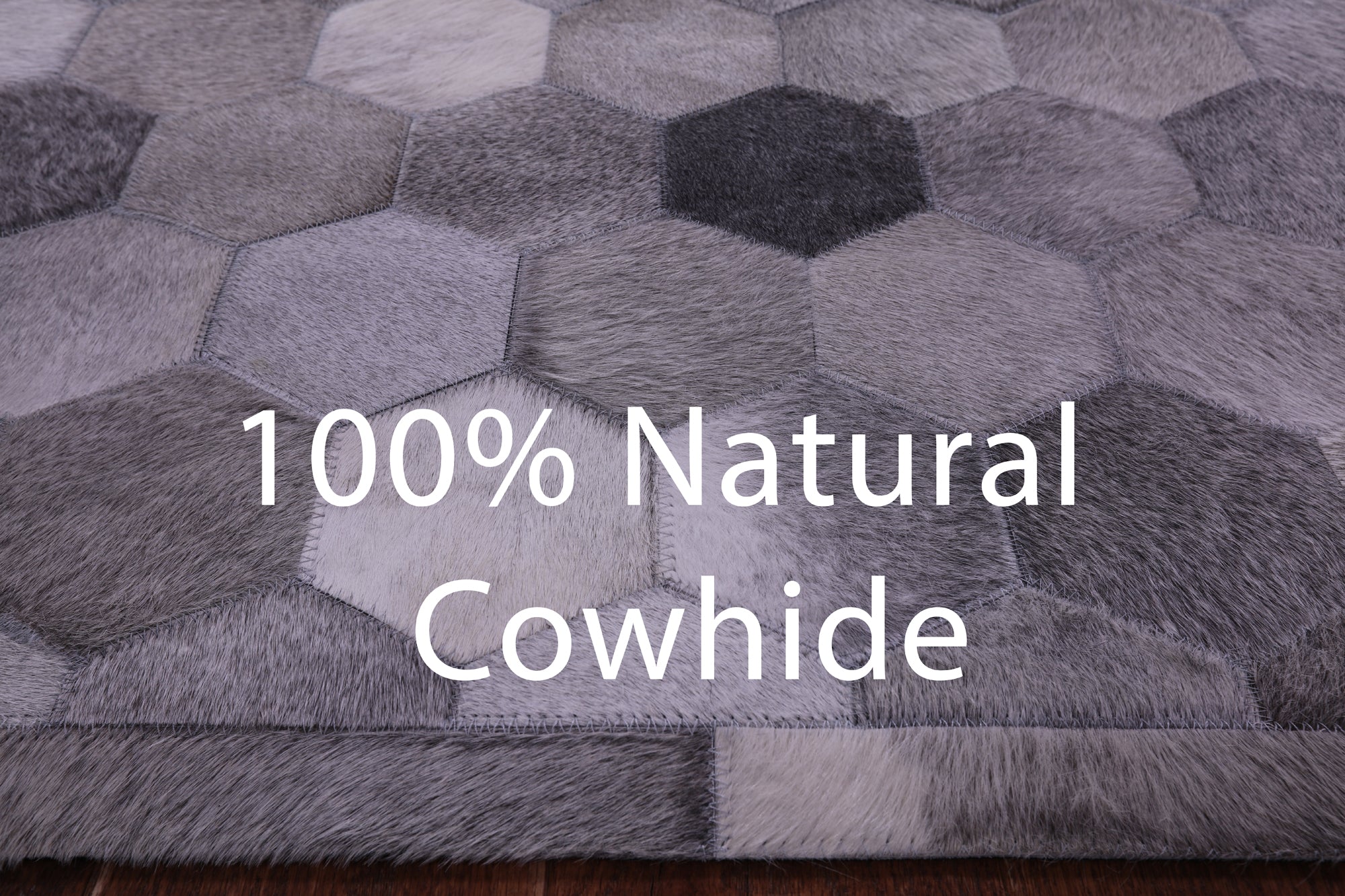 Grey Natural Cowhide Hand Stitched Patchwork Rug - 9' 0" X 12' 0"