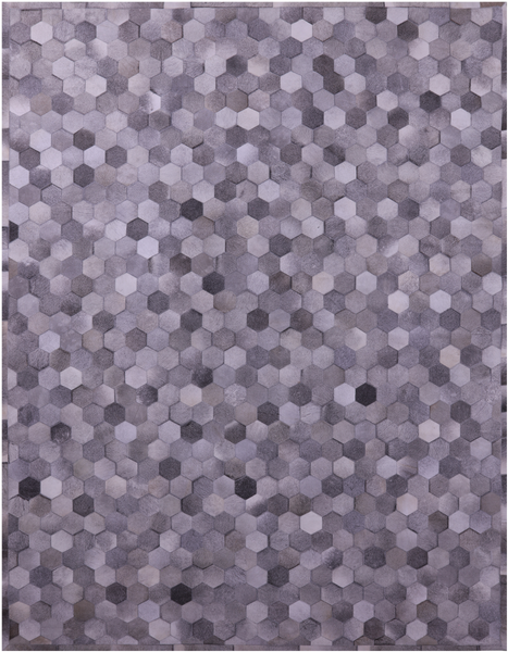 Grey Natural Cowhide Hand Stitched Patchwork Rug - 9' 0" X 12' 0"