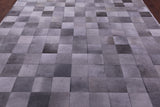 Grey Natural Cowhide Hand Stitched Patchwork Rug - 9' 0" X 12' 0"