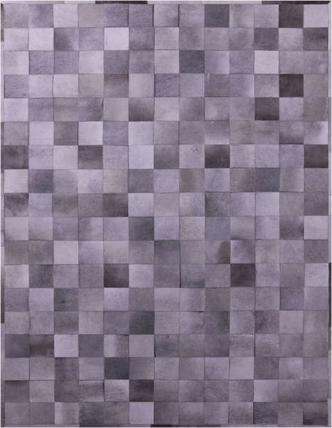 Grey Natural Cowhide Hand Stitched Patchwork Rug - 9' 0" X 12' 0"