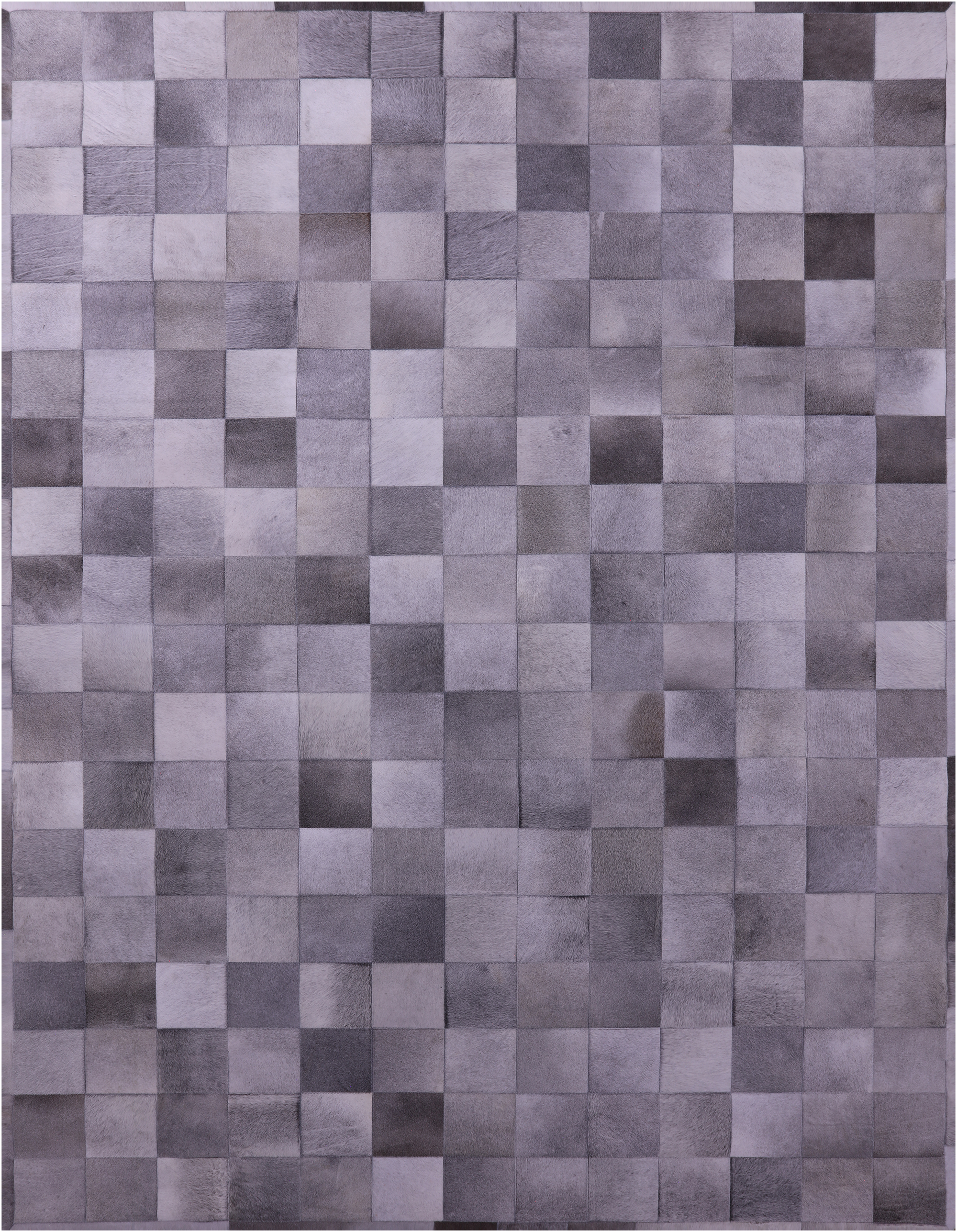 Grey Natural Cowhide Hand Stitched Patchwork Rug - 9' 0" X 12' 0"