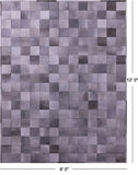 Grey Natural Cowhide Hand Stitched Patchwork Rug - 9' 0" X 12' 0"