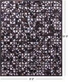 Brown & White Black Natural Cowhide Hand Stitched Patchwork Rug - 8' 0" X 10' 0"