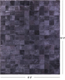 Black Natural Cowhide Hand Stitched Patchwork Rug - 8' 0" X 10' 0"