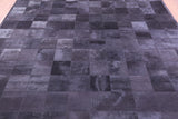 Black Natural Cowhide Hand Stitched Patchwork Rug - 8' 0" X 10' 0"