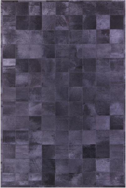 Black Natural Cowhide Hand Stitched Patchwork Rug - 6' 0" X 9' 0"