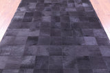 Black Natural Cowhide Hand Stitched Patchwork Rug - 6' 0" X 9' 0"