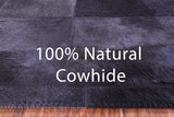 Black Natural Cowhide Hand Stitched Patchwork Rug - 6' 0" X 9' 0"