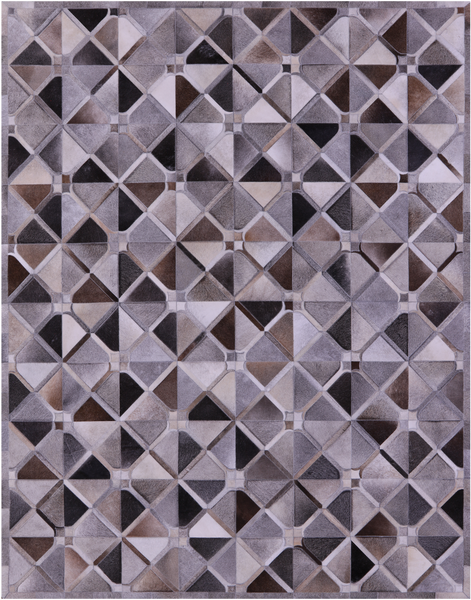 Grey Natural Cowhide Hand Stitched Patchwork Rug - 8' 0" X 10' 0"