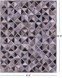 Grey Natural Cowhide Hand Stitched Patchwork Rug - 8' 0" X 10' 0"