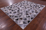 Grey Natural Cowhide Hand Stitched Patchwork Rug - 8' 0" X 10' 0"