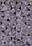 Grey Natural Cowhide Hand Stitched Patchwork Rug - 6' 0" X 9' 0"