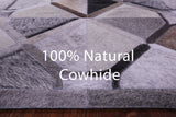 Grey Natural Cowhide Hand Stitched Patchwork Rug - 6' 0" X 9' 0"