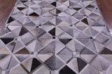 Grey Natural Cowhide Hand Stitched Patchwork Rug - 6' 0" X 9' 0"