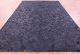 Black Natural Cowhide Hand Stitched Patchwork Rug - 9' 0" X 12' 0"