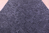 Black Natural Cowhide Hand Stitched Patchwork Rug - 9' 0" X 12' 0"