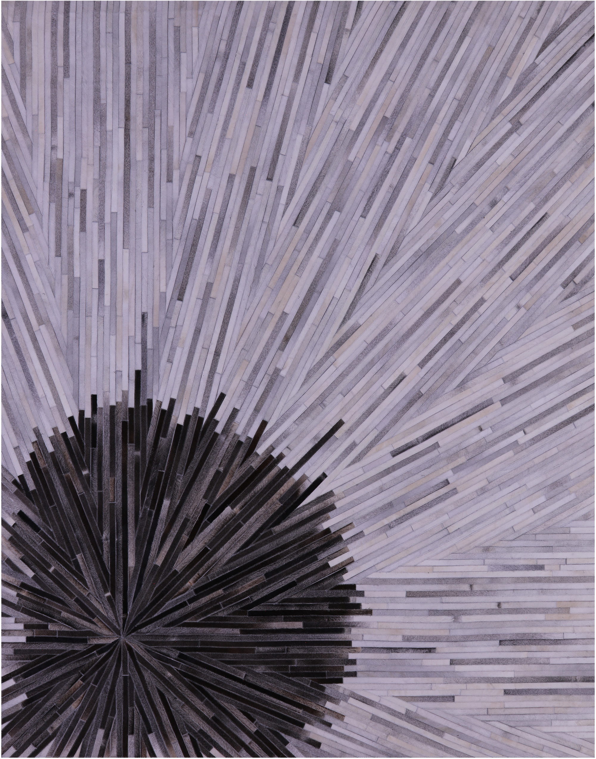 Brown & White Natural Cowhide Hand Stitched Patchwork Rug - 8' 0" X 10' 0"