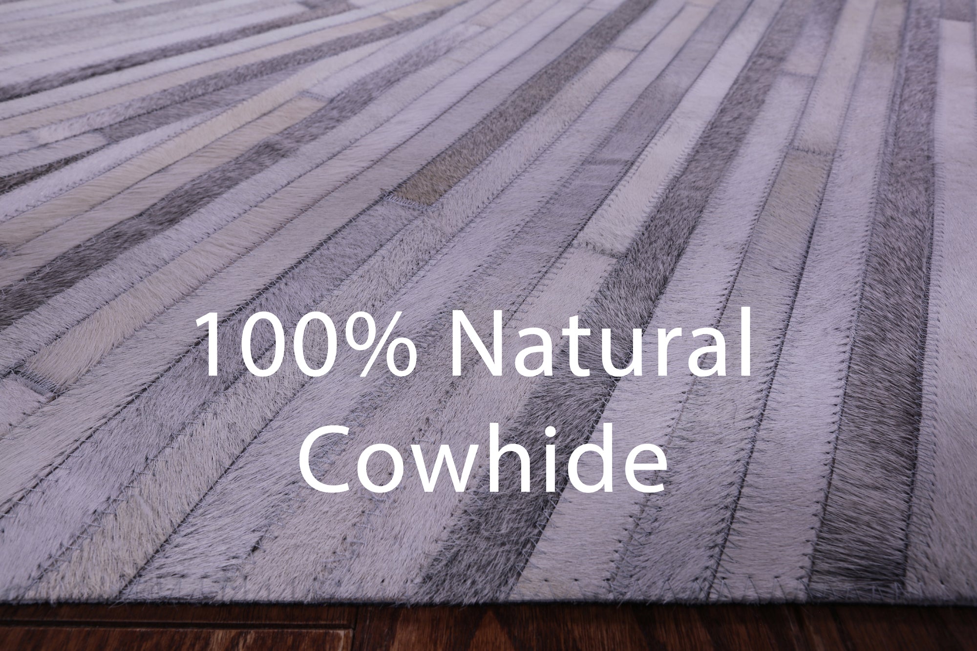 Brown & White Natural Cowhide Hand Stitched Patchwork Rug - 8' 0" X 10' 0"