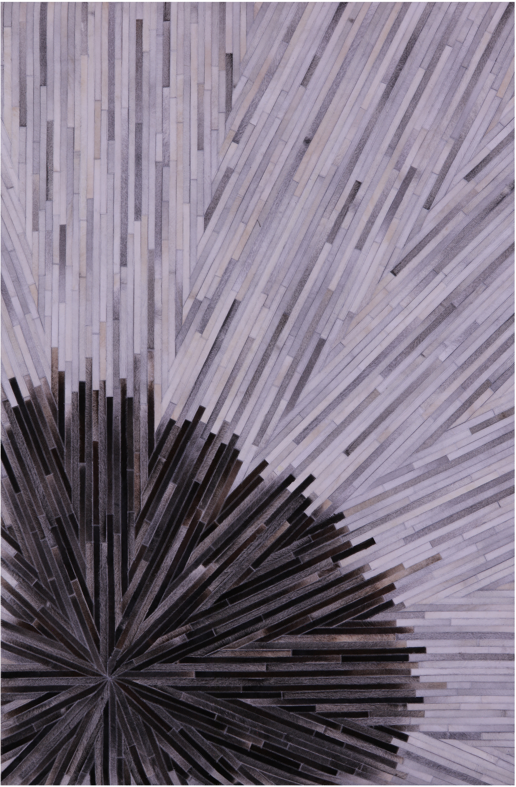 Brown & White Natural Cowhide Hand Stitched Patchwork Rug - 6' 0" X 9' 0"